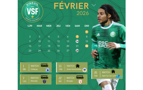 Calendrier février R1 Masculine