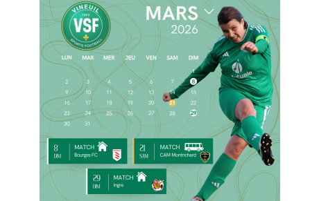 Calendrier Mars R1 féminine